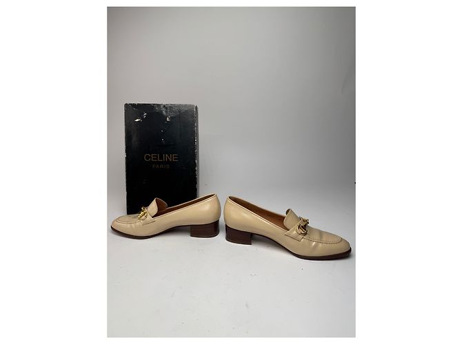 Céline Vintage Celine Lackleder Slipper Beige - Ansicht 4