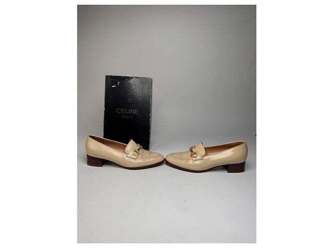 Céline Vintage Celine Lackleder Slipper Beige - Ansicht 6
