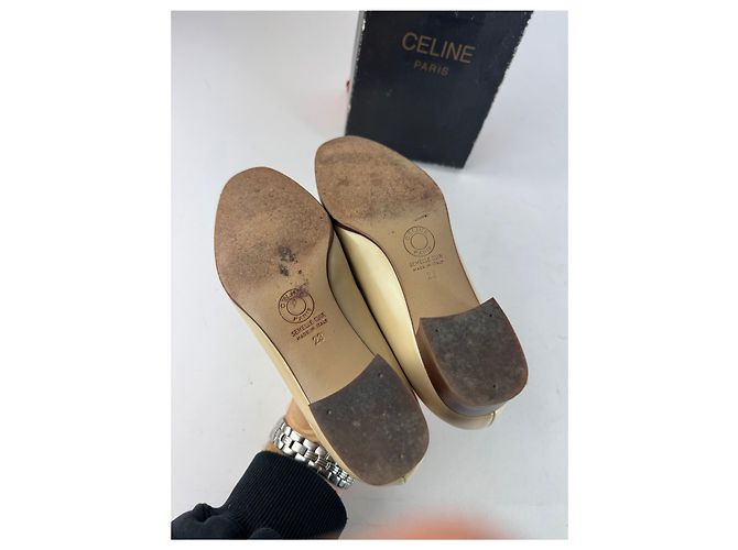 Céline Vintage Celine Lackleder Slipper Beige - Ansicht 8