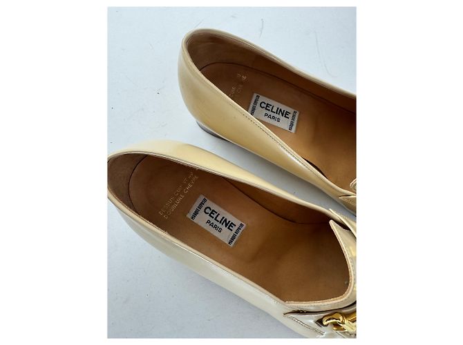 Céline Vintage Celine Lackleder Slipper Beige - Ansicht 9