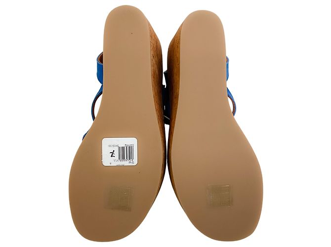 Autre Marque Sandali con zeppa in sughero Gukara in suede blu cobalto K.Jacques - vista 7