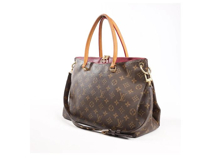 Borsa Louis Vuitton Pallas MM Monogram 2Way in marrone e bordeaux M40906 Bordò - vista 2