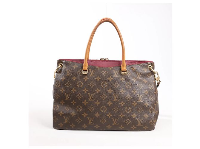 Borsa Louis Vuitton Pallas MM Monogram 2Way in marrone e bordeaux M40906 Bordò - vista 4