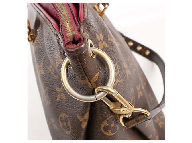 Borsa Louis Vuitton Pallas MM Monogram 2Way in marrone e bordeaux M40906 Bordò - vista 6