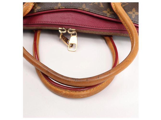 Borsa Louis Vuitton Pallas MM Monogram 2Way in marrone e bordeaux M40906 Bordò - vista 8