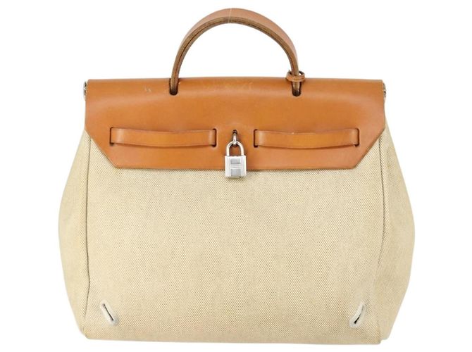 Hermès Herbag A Dos Rucksack Große von Hermes Beige - Ansicht 2