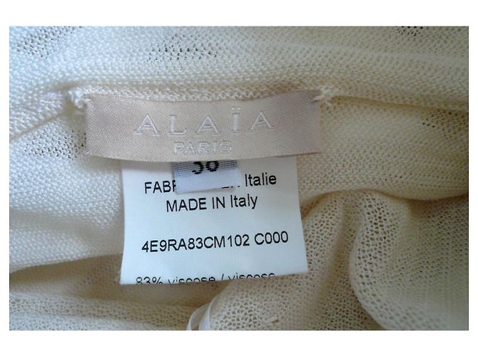 Alaïa ALAIA Weißes Kleid einmal getragen GUTER ZUSTAND Größe 38 - Ansicht 3