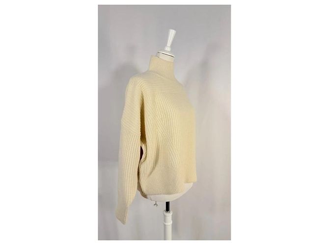 Comptoir Des Cotonniers Hochkragen ecru Wollpullover - Ansicht 2