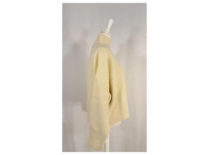 Comptoir Des Cotonniers Hochkragen ecru Wollpullover - Ansicht 3
