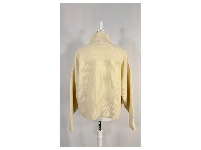 Comptoir Des Cotonniers Hochkragen ecru Wollpullover - Ansicht 4