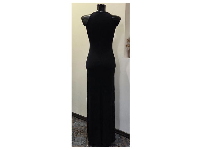Paco Rabanne Piercing Maxikleid Schwarz Viskose - Ansicht 12