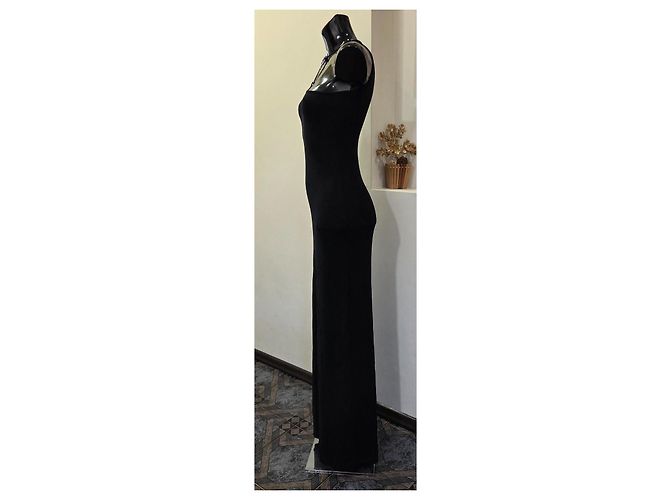 Paco Rabanne Piercing Maxikleid Schwarz Viskose - Ansicht 13