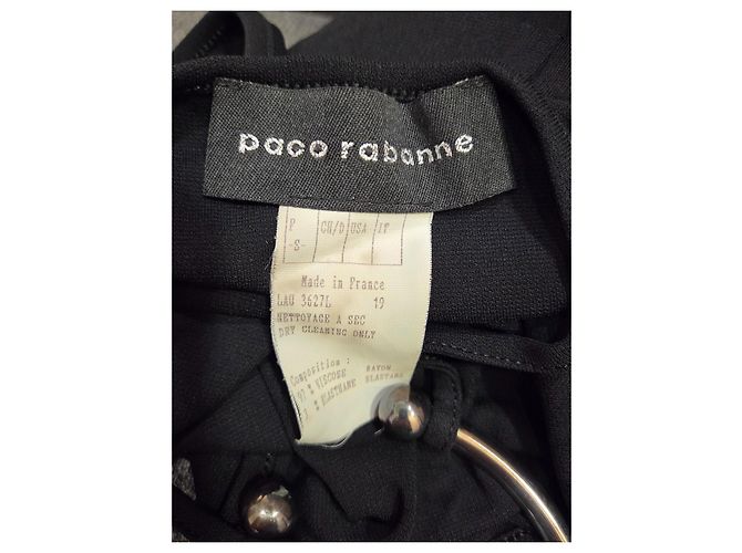 Paco Rabanne Piercing Maxikleid Schwarz Viskose - Ansicht 15