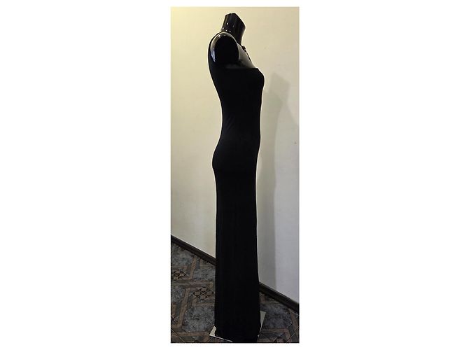Paco Rabanne Piercing Maxikleid Schwarz Viskose - Ansicht 4