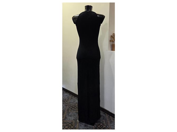 Paco Rabanne Piercing Maxikleid Schwarz Viskose - Ansicht 5