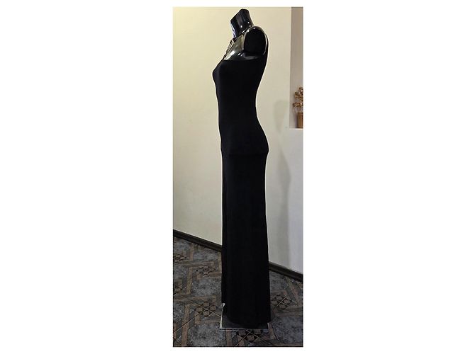 Paco Rabanne Piercing Maxikleid Schwarz Viskose - Ansicht 6