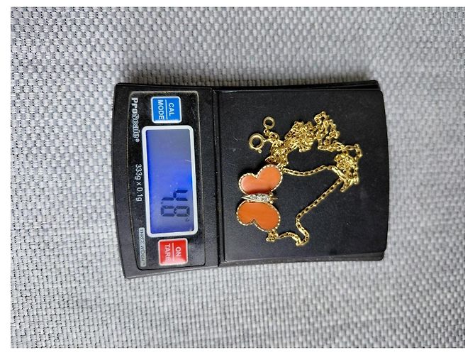 Autre Marque Collana Farfalla in Corallo e Oro Giallo 750 D'oro - vista 5