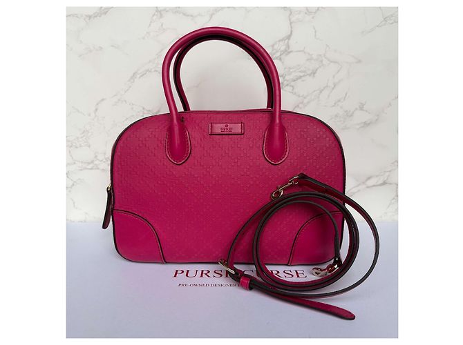 Gucci Diamanté Ledertasche rosa Pink - Ansicht 14