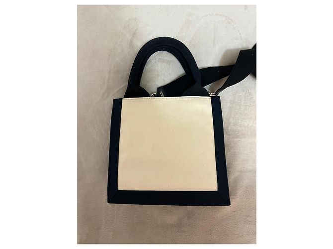 Giambattista Valli Linen Logo Handbag with Crossbody Strap Beige - view 3