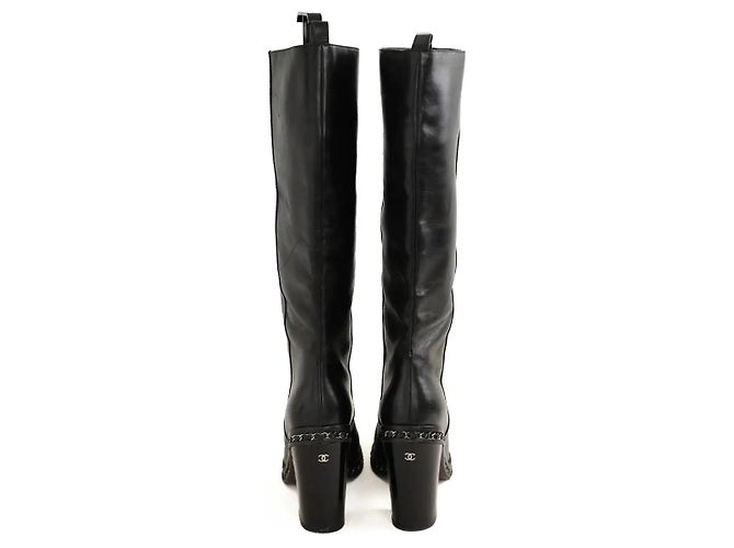 Chanel Botas de cuero negras Negro - vista 2
