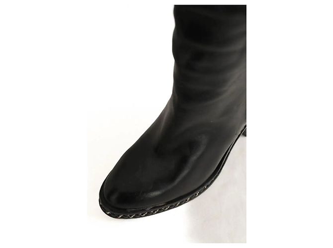 Chanel Botas de cuero negras Negro - vista 4