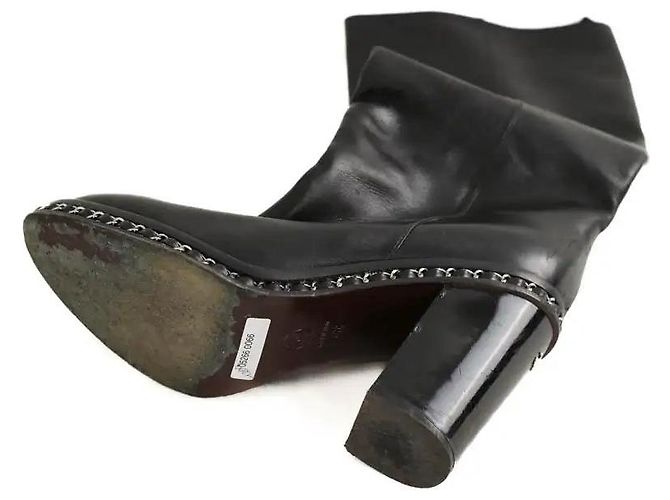 Chanel Botas de cuero negras Negro - vista 6
