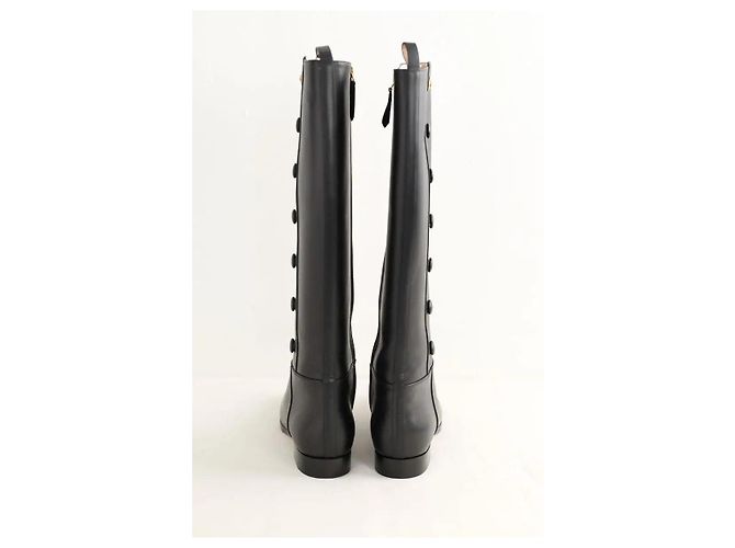 Gucci Botas de montar de cuero negro - vista 2