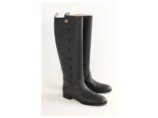 Gucci Botas de montar de cuero negro - vista 3