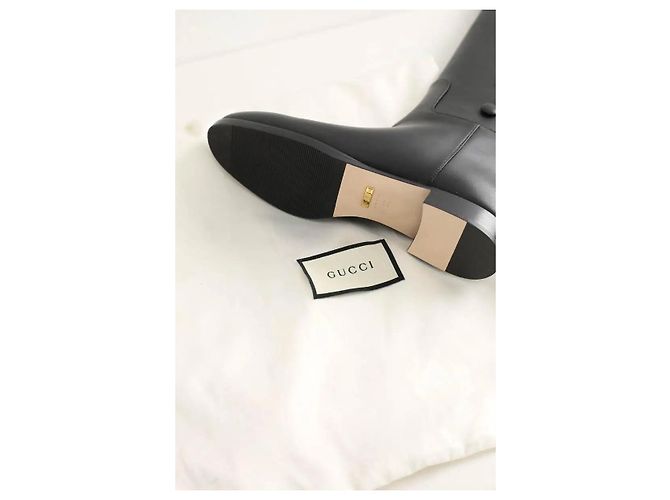 Gucci Botas de montar de cuero negro - vista 6