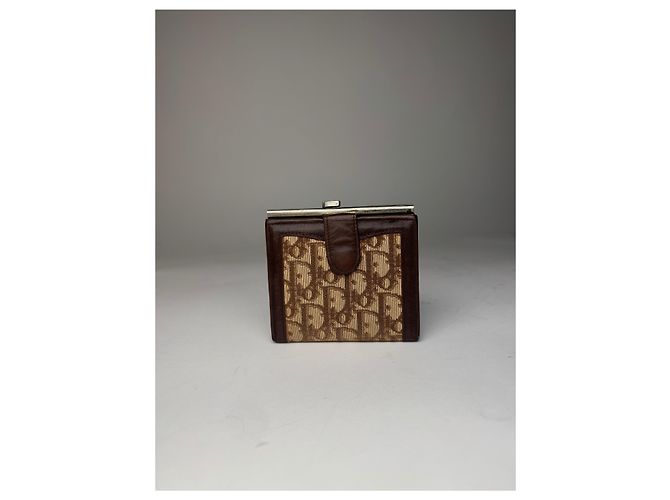 Vintage Dior Oblique Monogram Leather Wallet Brown - view 10