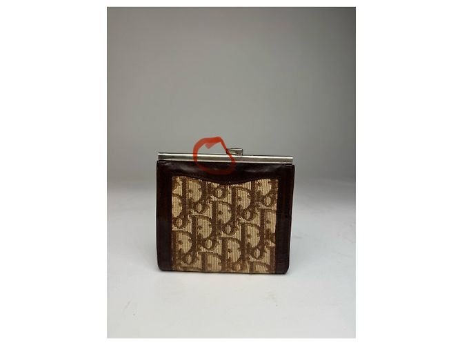 Vintage Dior Oblique Monogram Leather Wallet Brown - view 2