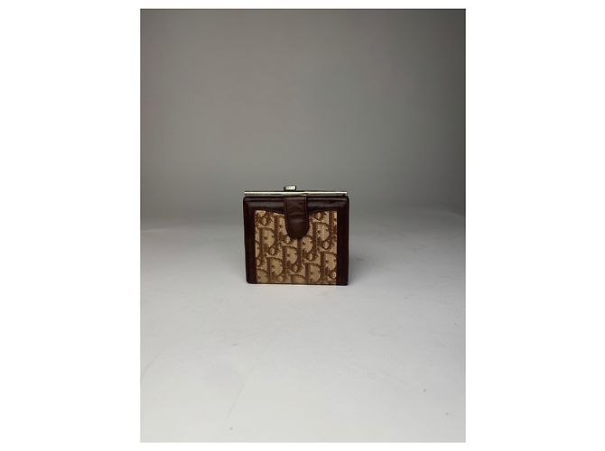 Vintage Dior Oblique Monogram Leather Wallet Brown - view 5
