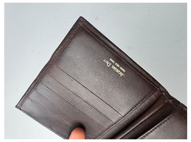Vintage Dior Oblique Monogram Leather Wallet Brown - view 6