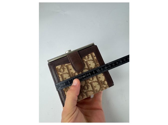 Vintage Dior Oblique Monogram Leather Wallet Brown - view 8