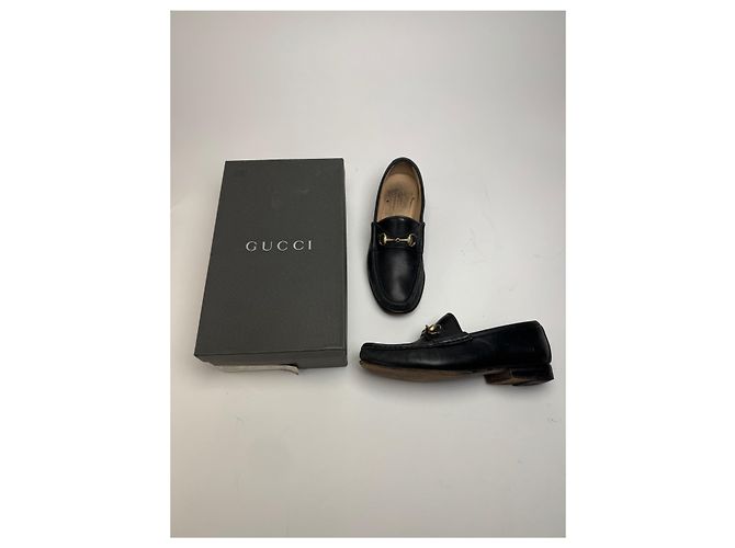 Mocassini in pelle Gucci Horsebit vintage neri EU36C Nero - vista 2