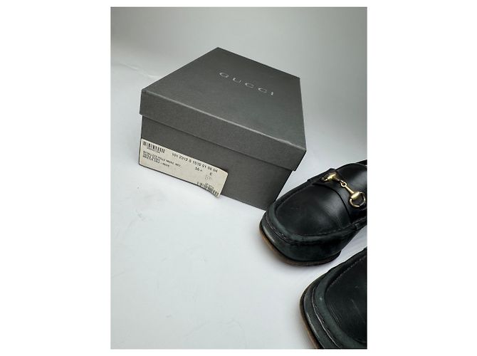 Mocassini in pelle Gucci Horsebit vintage neri EU36C Nero - vista 3