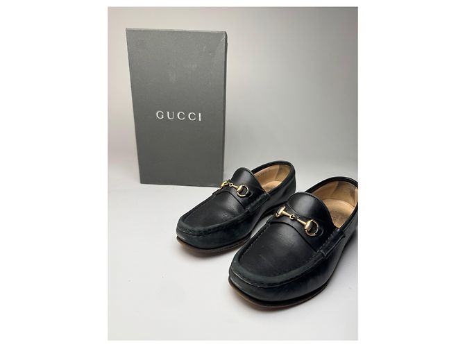 Mocassini in pelle Gucci Horsebit vintage neri EU36C Nero - vista 4