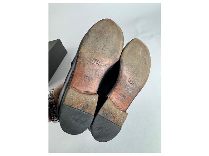 Mocassini in pelle Gucci Horsebit vintage neri EU36C Nero - vista 7