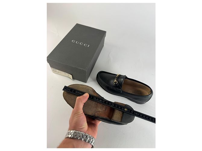 Mocassini in pelle Gucci Horsebit vintage neri EU36C Nero - vista 8