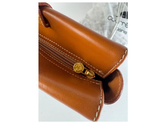 Vintage Courreges Lederhandtasche schwarz und braun - Ansicht 10