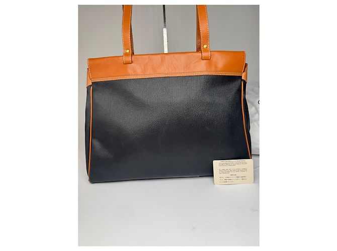 Vintage Courreges Lederhandtasche schwarz und braun - Ansicht 7
