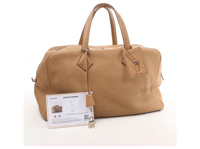 Hermès HERMES Victoria 43 Borsa Taurillon Clemence in Marrone L: 2008 Beige - vista 12