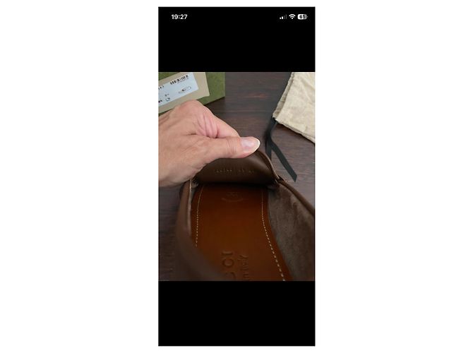Mocassini Gucci in pelle monogram Marrone - vista 7