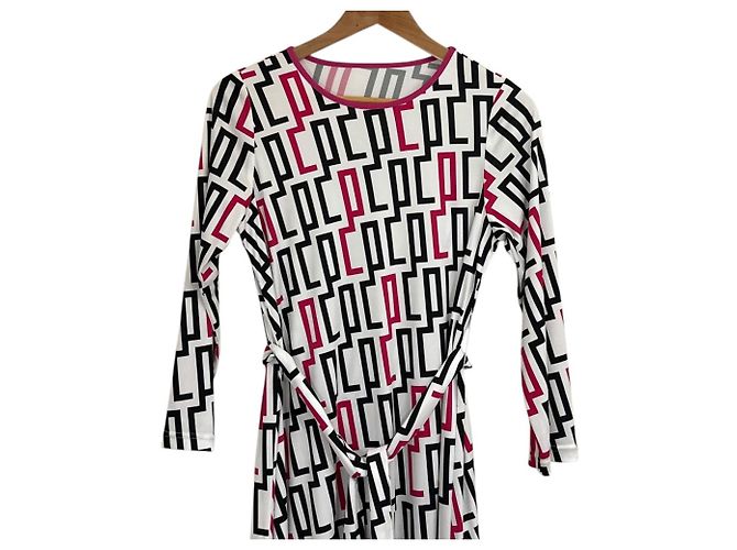 Autre Marque Pierre Cardin Kleid Schwarz Pink Weiß - Ansicht 3