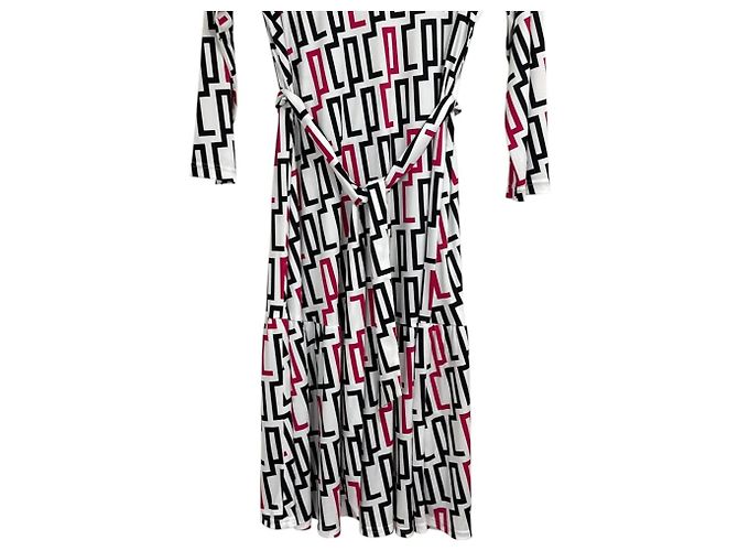 Autre Marque Pierre Cardin Kleid Schwarz Pink Weiß - Ansicht 4