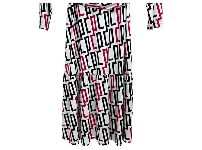 Autre Marque Pierre Cardin Kleid Schwarz Pink Weiß - Ansicht 5