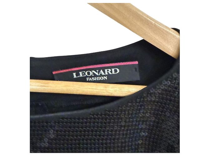 Autre Marque Spitzenstretch-Pulloverbluse LEONARD FASHION Schwarz - Ansicht 4