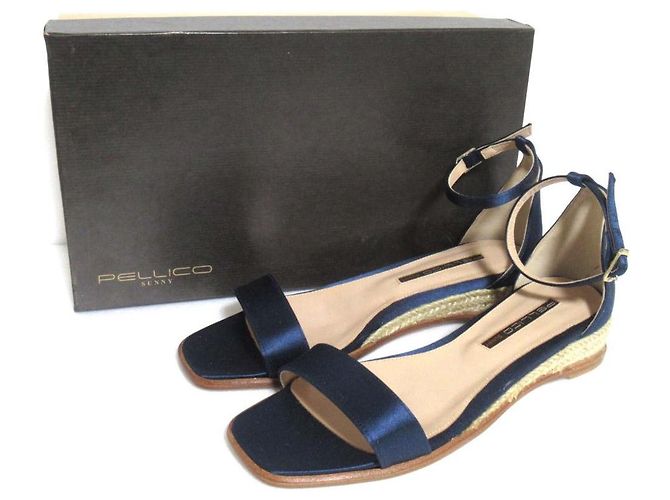Autre Marque Sandali Espadrilles in Seta Satinata Sunny di Pellico Blu Blu navy - vista 11