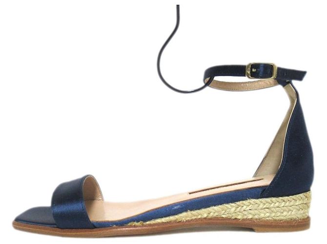 Autre Marque Sandali Espadrilles in Seta Satinata Sunny di Pellico Blu Blu navy - vista 2