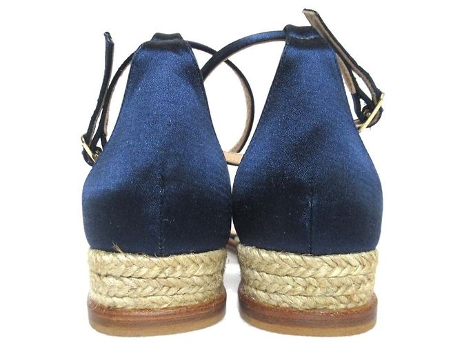 Autre Marque Sandali Espadrilles in Seta Satinata Sunny di Pellico Blu Blu navy - vista 3